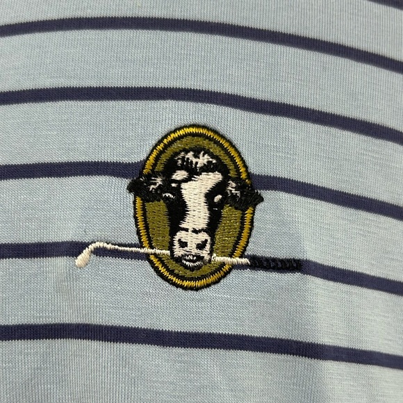 Stitch Men's Blue Striped Polo Golf Shirt Short Sleeve preppy soft - Picture 3 of 8